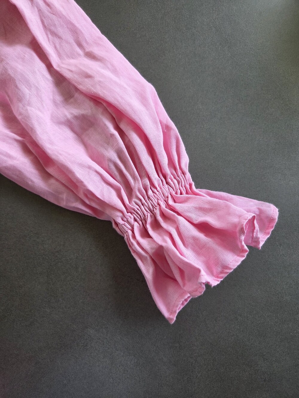 Petal & Pup Pink Linen Gabriella Off The Shoulder Maxi Dress Size 4 Cottagecore - Picture 6 of 8